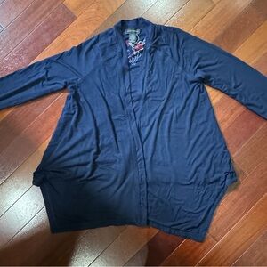 Women’s Reversible Navy Blue Open Front Jacket